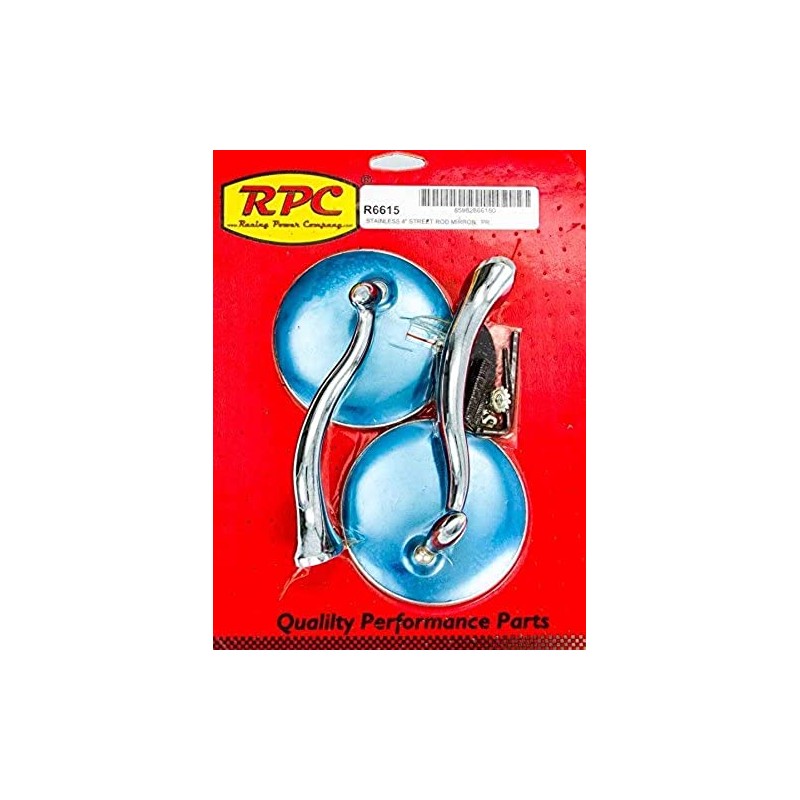 Racing Power Company R6615 Stainless Steel Retro Street Rod Mirror