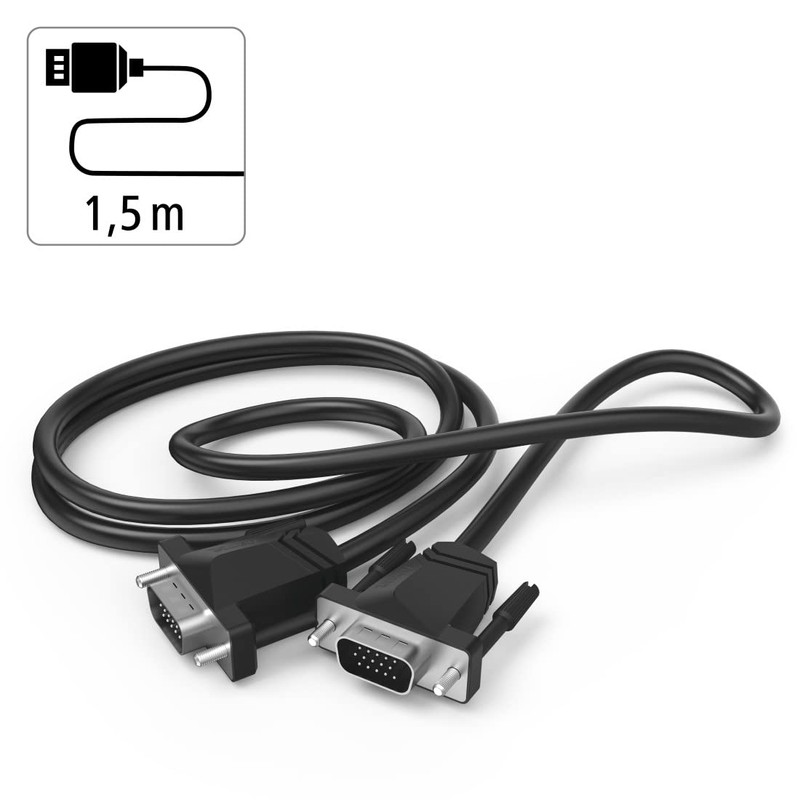 Hama VGA Cable Full HD 1080p 1.5m Black 1.5m Long