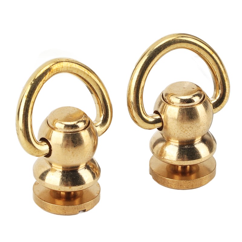 12 Sets D Ring Stud Screw Gold Brass Metal Plating