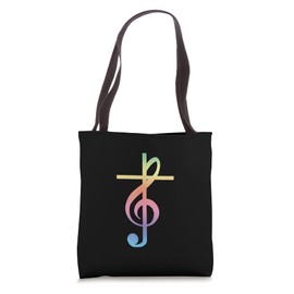 Christian Music Cross Tote Bag