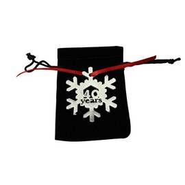 40 Years Cut Out Metal Snowflake Christmas Tree Hanging Decoration - 40th Wedding Anniversary