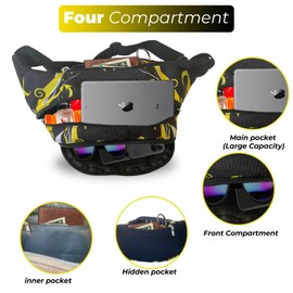 RoEsha Fanny Pack, Waist Bag, Multiple Pocket, Travel, Hiking, Running Fashion Belt Bag