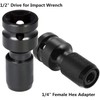 2 Pack 1/2 Square Drive to 1/4 Hex Shank Socket