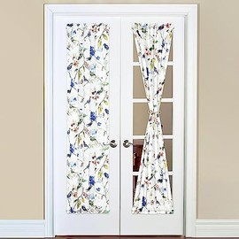 VOGOL French Door Curtains, Rod Pocket Thermal Treatment for Doors with Glass Window, Privacy Curtain for Kitchen and Patio Door, 25 x 72 Inches, 1 Curtain Panel with Tieback