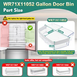 Upgraded WR71X11052, PS6883671 Gallon Door Bin Compatible with ge Refrigerator(some models): DFE28JSKFSS, GFE26GMKFES, GFE28GYNJFS, GWE23GYNHFS etc, Replaces AP5669350, 239D2487, 2692216 etc
