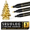 SRUOLOC 3Pcs Liquid Gold Paint Markers, Oil-based Permanent Chrome Maker,