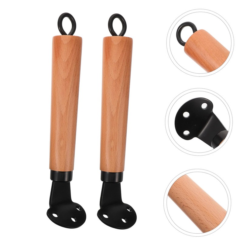 KICHOUSE 2pcs Beech Wood Wok Handle Scald-proof Pot Handle Detachable