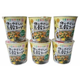 Higashi Foods Cup, Healthy Five Grain Soup, 0.5 oz (13 g) x 6 Packs