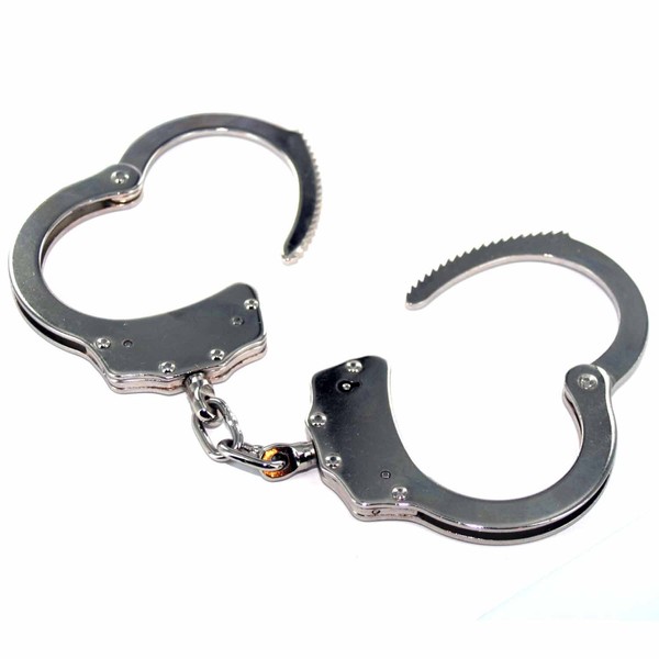 Ace Martial Arts Supply Double Locking Steel Police Handcuffs, Silver