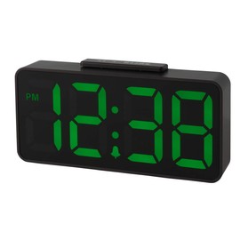 LANDEX YT5265BR Prehnite Alarm Clock, USB Powered, Non-Radio Waves, Date Display, Brown