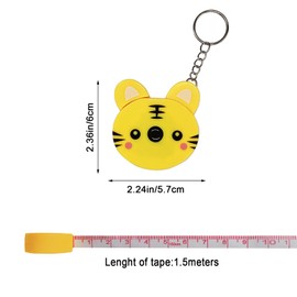 Wissppoott 5 Pack Animal Retractable Small Tape Measure - Dual Sided Body Measuring Tape for Sewing, Fitness, Tailoring, Crafts, Accurate & Portable Cloth Measuring Ruler (Animal Patterns)
