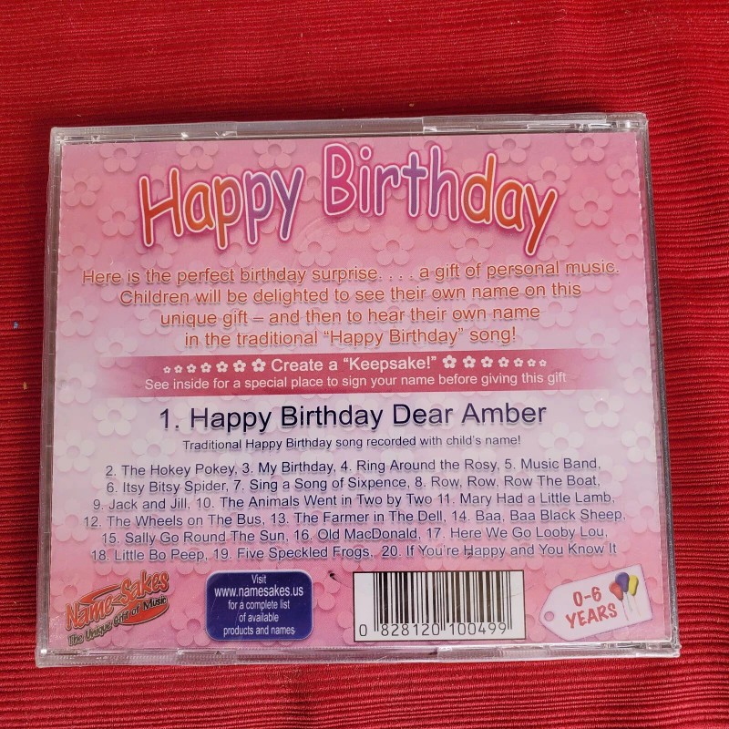 HAPPY BIRTHDAY Children Music CD's Allison Amanda Jasmine Amber Mary