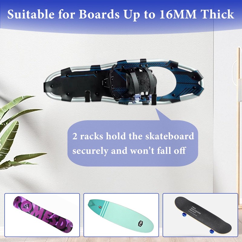 ZWIN 4Pcs Snowboard Horizontal Wall Mount Clips Holders