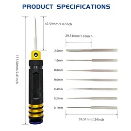 HOPLEX Panel Line Scriber Model Chisel with 0.1/0.2/0.4/0.6/0.8/1.0/2.0mm Blade Resin Carved Scribe line Modeling Scriber