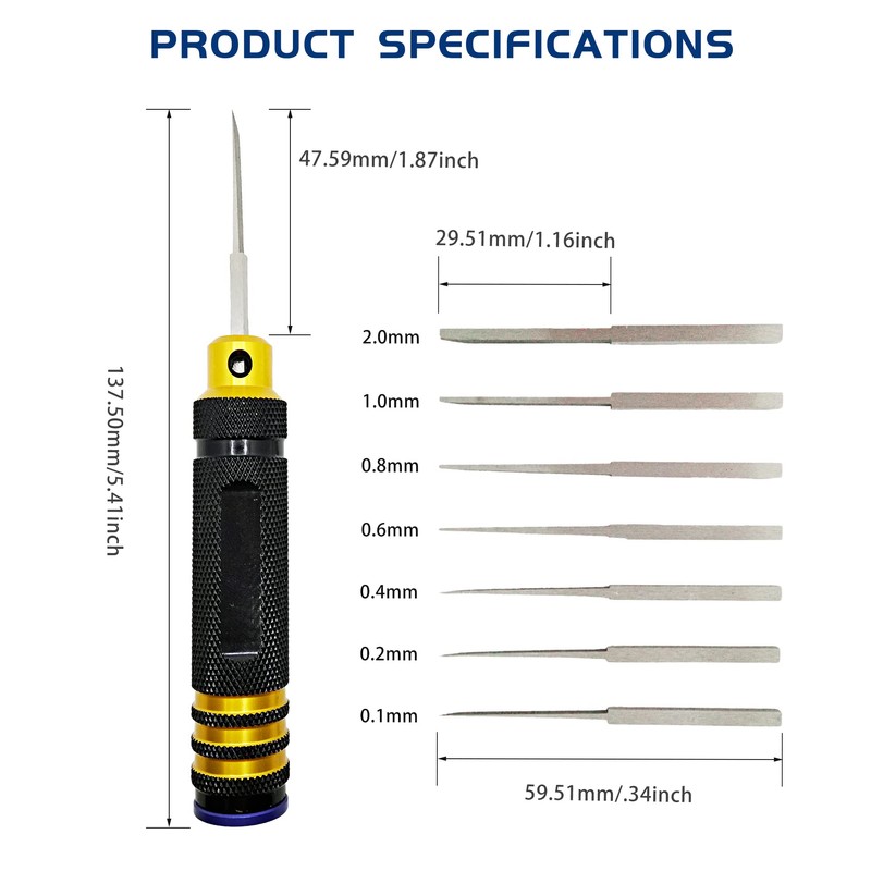 HOPLEX Panel Line Scriber Model Chisel with 0.1/0.2/0.4/0.6/0.8/1.0/2.0mm Blade Resin