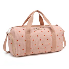 LOIDOU Sports Bag, Travel Bag, Women's Fitness Bag with Large Shoe Compartment, Wet Compartment, Sports Travel Bag, Training Bag, Women for Women, Travel, Gym, Yoga, pink strawberry, Modernity