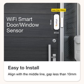 (8 Qty) Smart WiFi Door & Window Sensor for Home| No Hub Required | Free App Alert, Works with Tuya Smart Life Devices, Compatible with Alexa, Google Home, Siri (No Siren but Phone Notification)