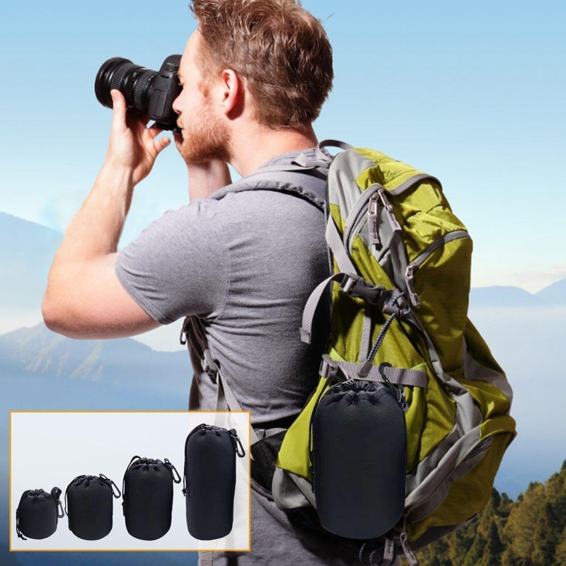 SGSCFG 4-Piece Camera Lens Storage Bag, Portable Protective Bag, Shock