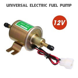 AIMALL Universal 12V Electric Fuel Pump, 2.5-4 PSI Low Pressure Inline Gas Diesel Pump, HEP02A for Motorcycles & ATVs, 2.64 Inch Installation