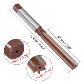 uxcell Hand Reamer 11mm Alloy Tool Steel H8 6 Straight Flutes Hand Milling Cutter Tool Metric Reaming Drill Bit for Metal