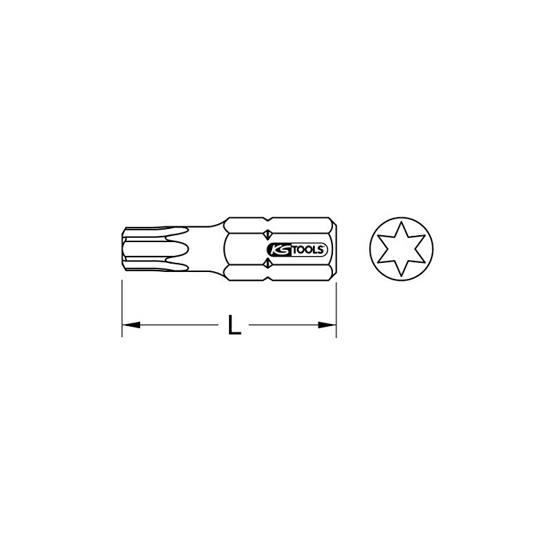 'KS Tools 9183536 Torsion Power Bit TX, T40, 25 mm,