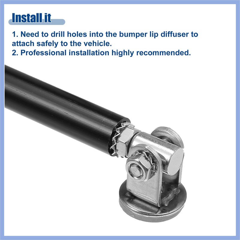 PARSLUCK Universal Adjustable Aluminum Alloy 3"-5" 75mm Car Front Bumper