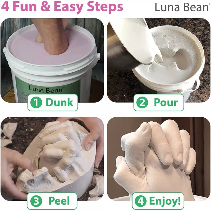 luna bean Cubeta Molde De Yeso Para Manos Familia Adorno