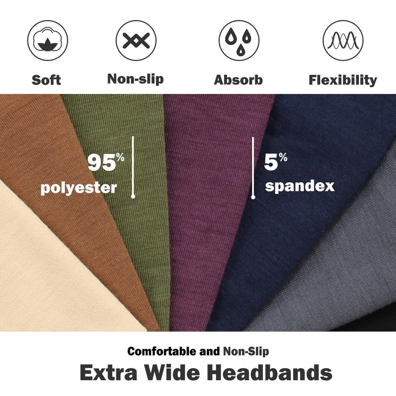 IVARYSS Extra Wide Headbands for Women Non-Slip, 7'' Large Twist