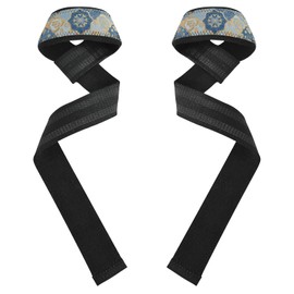 Correas de elevación japonesas de flores clásico azul y dorado, correa antideslizante de 26 pulgadas, para levantamiento de pesas, culturismo, levantamiento de potencia, entrenamiento de fuerza