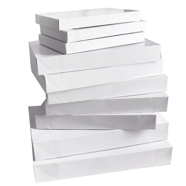 FZOPO White Gift Boxes with Lids for Graduation, Birthdays and