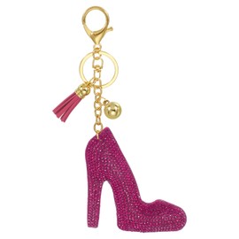 PATIKIL Rhinestone Keychain, Bling Keychain Accessories Crystal Key Chain for Women Purse Charm Bag Charm for Keys Handbags Decor, Rose Red