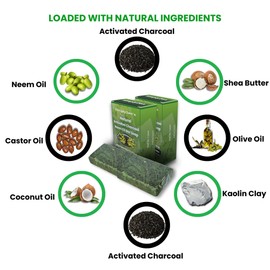Natural Detox Activated Charcoal Neem Oil Bar Soap | Deep Cleansing & Purifying (2)
