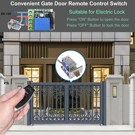 QIACHIP 12 V Radio Switch with Remote Control 433 MHz Radio Relay 1 Channel On Off Momentary Switch, Transmitter Receiver Universal Handheld Transmitter for Garage Door