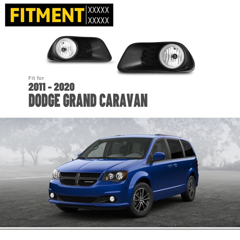 AUTOFREE Fog Lights for Dodge Grand Caravan 2011-2020 with Bulbs
