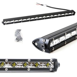 iJDMTOY Behind Grille Mount 20-Inch LED Ultra Slim Light Bar Kit Compatible with 2015-17 Ford F150, Includes (1) 54W High Power LED Lightbar & Inside Grill Area Mounting Brackets