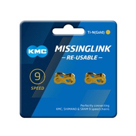 KMC 9 Speed Missinglink Joining Link, Ti-N Gold, 2 Pairs