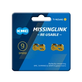 KMC 9 Speed Missinglink Joining Link, Ti-N Gold, 2 Pairs