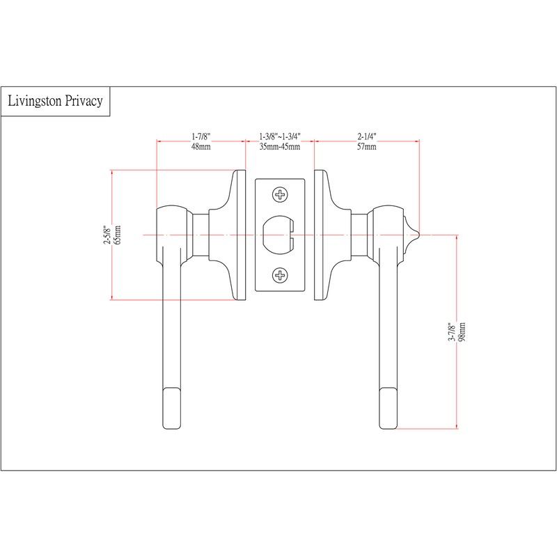 Designers Impressions Livingston Design Satin Nickel Privacy Door Lever (Bed