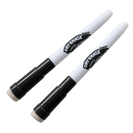 Promarx Dry Erase Markers with Grip and Built-In Eraser Tip, Black, 2 Count