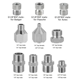 HUBEST Multi-Size Airbrush Adapter Set Air Brush Fitting Connector Kit Airbrush Accessories for Air Compressor, Badger Paasche Aztec Airbrush