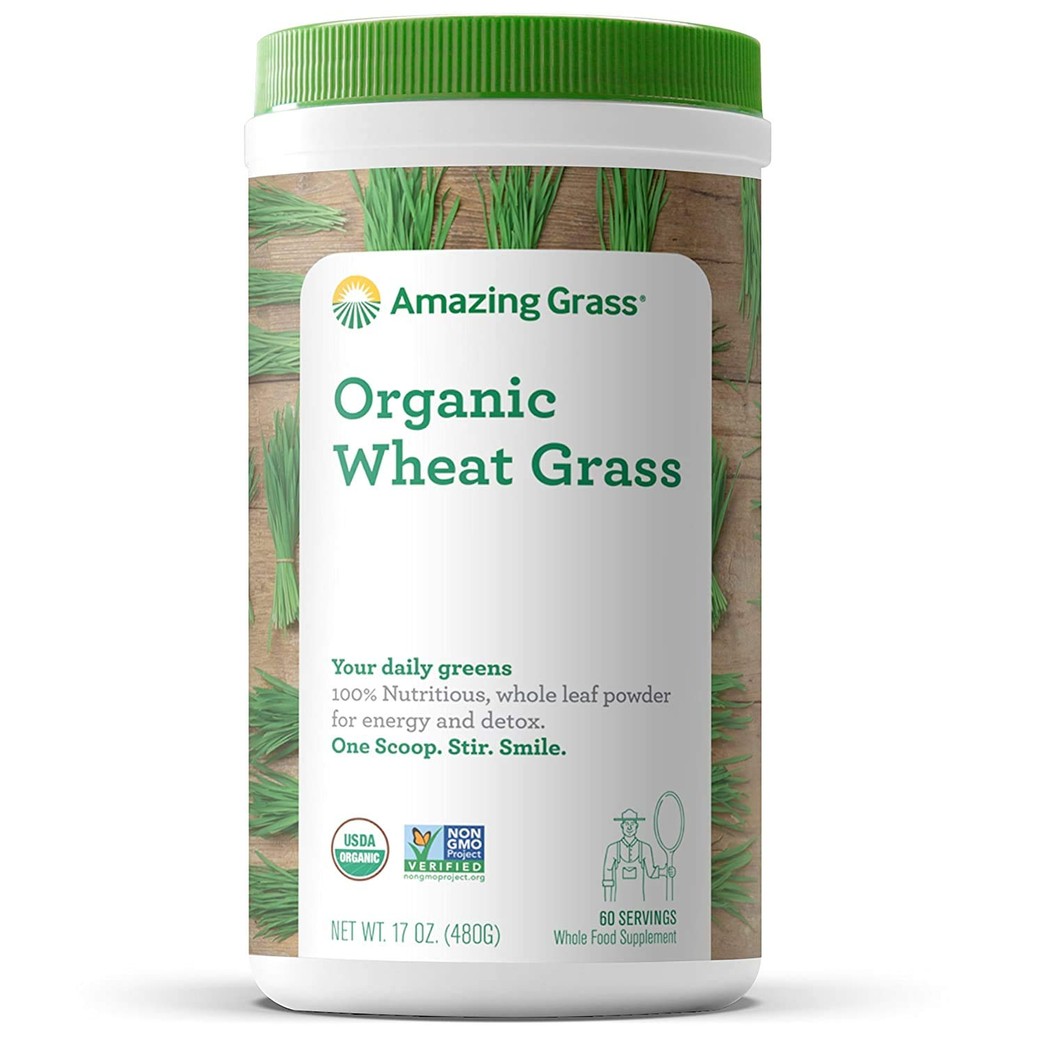 Amazing Grass Wheat Grass Powder: 100% Whole-Leaf Wheat Grass Powder for Energy, Detox & Immunity Support, 60 Servings