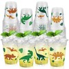 ABURRORI 50 Pcs 12OZ Dinosaur Plastic Cups, Dino Theme Cups