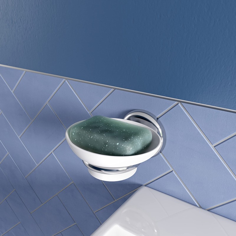 Croydex Flexi-Fix Grosvenor Chrome Easy to Fit Soap Dish ,