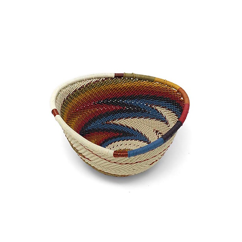 African Fair Trade Zulu Telephone Wire 4-1/2" Small Triangle Basket,