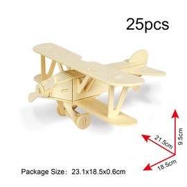 Georgie Porgy 3D Wooden Puzzles for Kids Toys Construction Woodcraft Kits DIY Model Puzzle Kits Birthday Gifts Pack of 3 (Biplane Off-Road Vehicle Yacht)