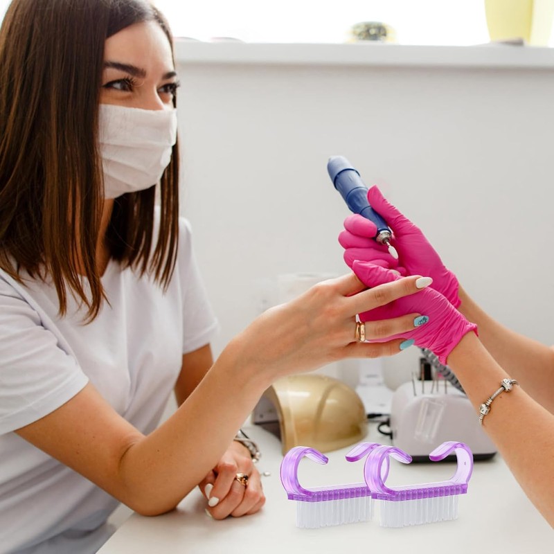 Paquet 10 Piezas Cepillo Limpieza Uñas Herramienta Lima Quitapolvo Manicura