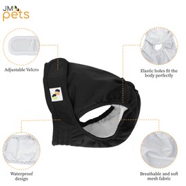 Reusable Dog Nappies for Female Dogs, Highly Absorbent, Breathable, Waterproof, Heat Pants for Female Dogs, Pack of 3, Washable (Extra Large Fit for 25"-35" Waist Black, Brown)