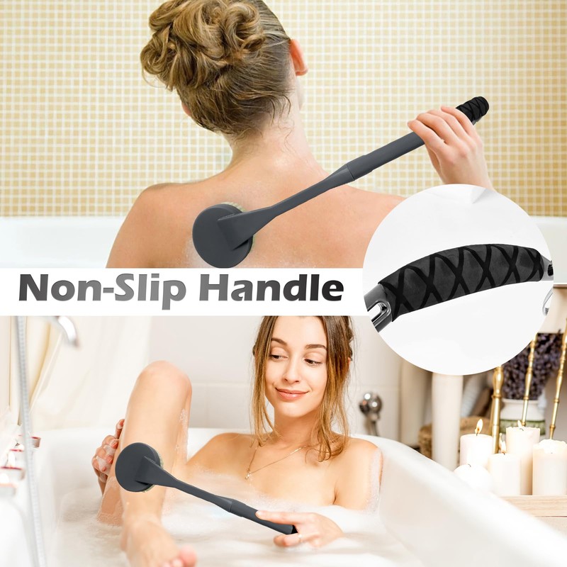 VIVEBEI Curved Long Handled Shower Body Brush, 52cm Back Exfoliating