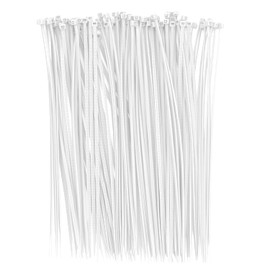BOROLA Colorful Cable Zip Ties, 100 Packs Self Locking Wire Ties, Perfect for Home, Office, Garage and Workshop (White, 8 Inch)