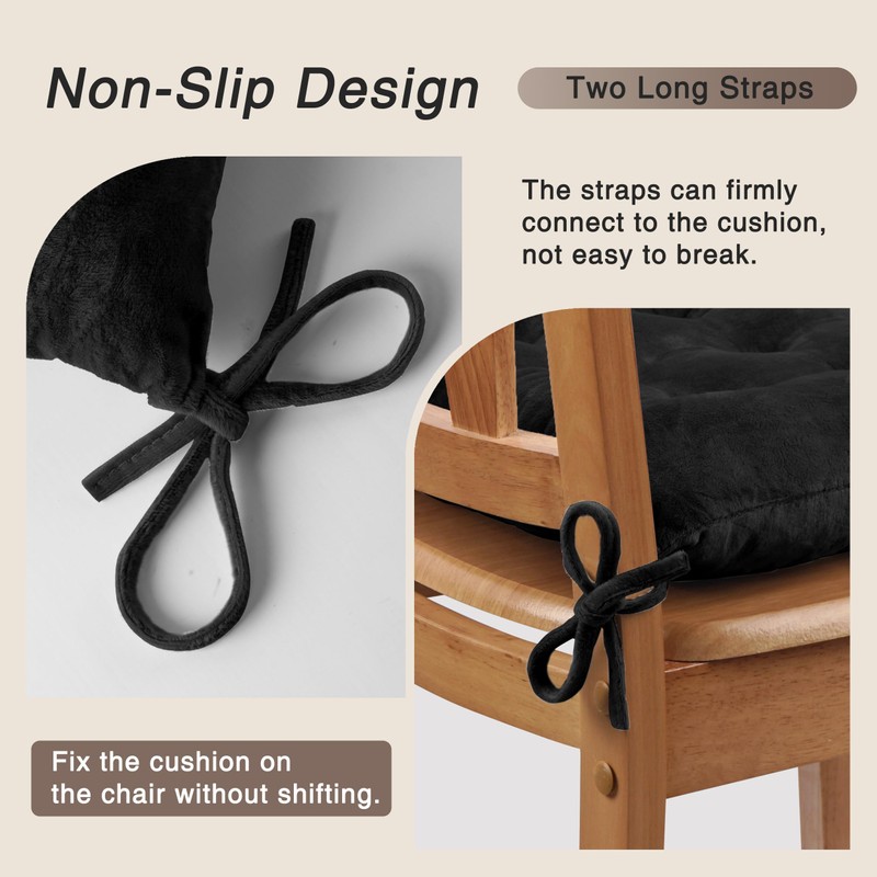 OVOV 4 Pack Chair Cushions for Dining Chairs Soft Seat